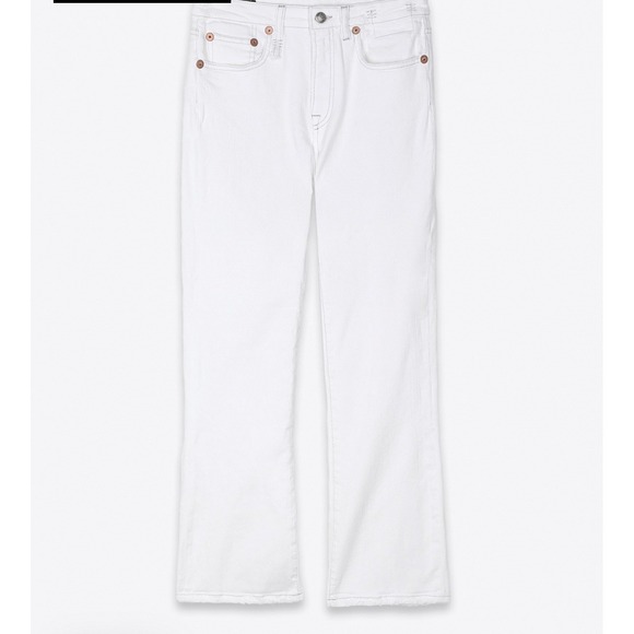 R13 Jeans Kick Fit Bale White Slightly Distressed Details Grunge Dirty‎ Size 28